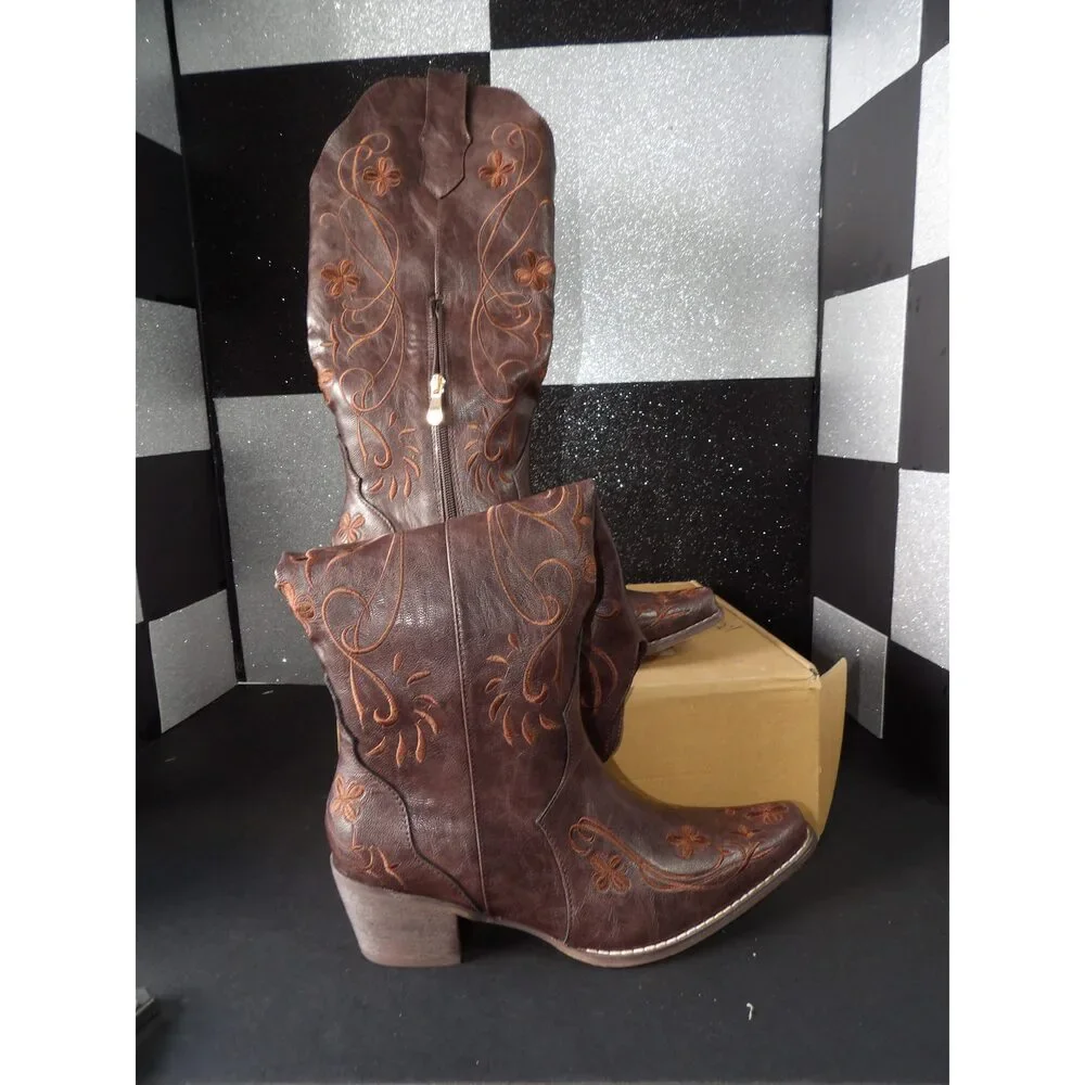 Western Cowboy Boot - Brown (Size US Women's 7)